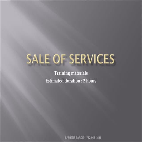 Sameers Sales Service Power Point Presentation