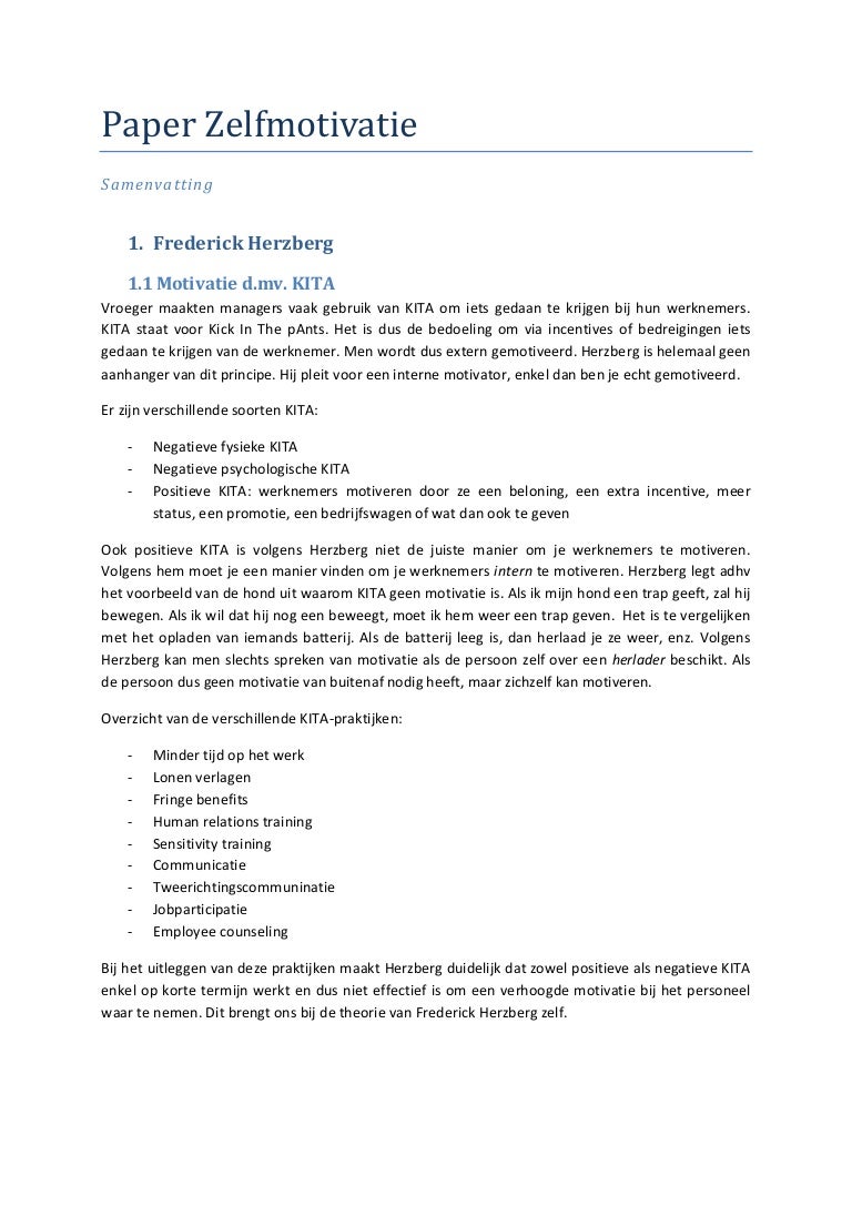 Samenvattingzelfmotivatie