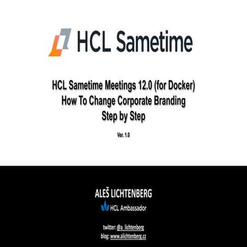 HCL Sametime 12  Corporate Branding - step-by-step