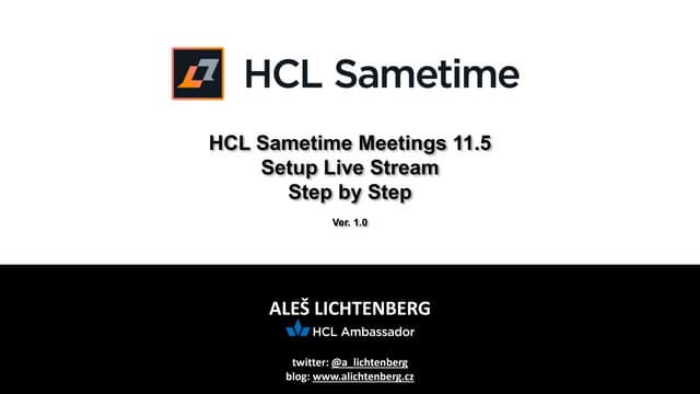 HCL Sametime Meetings 11.5 Setup Live Stream
