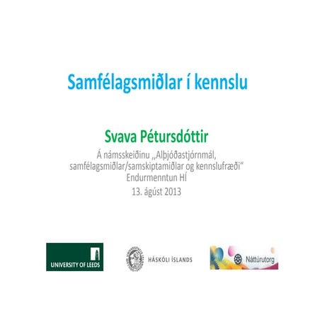 Samfélagsmiðlar í kennslu   samfélagsfræðikennara