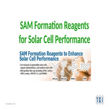 SAM Formation Reagents for Solar Cell Performance | PPTX