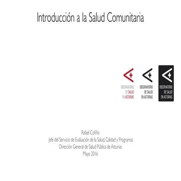 Introducción a la Salud Comunitaria: determinantes de la salud 