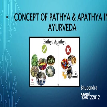 Concept of pathya and apathya ahara 