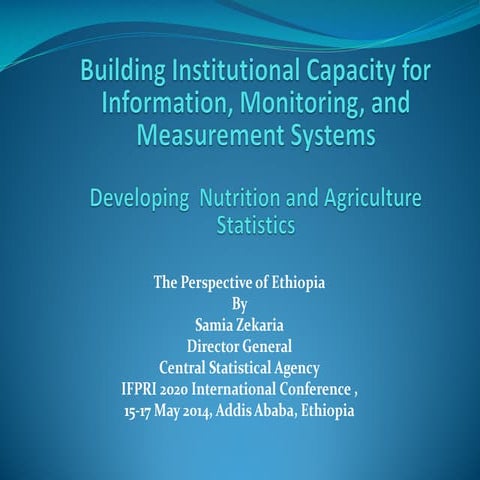 Building institutional capacity for information, monitroting and measurement ...