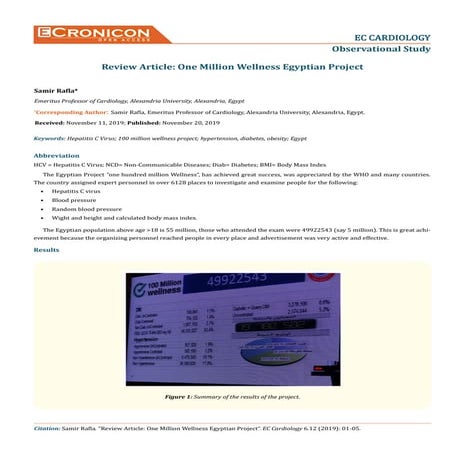 Samir rafla review article- one million wellness egyptian project