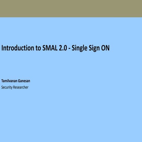 Saml sso by Tamil on nullblrmeet 21st July 2015