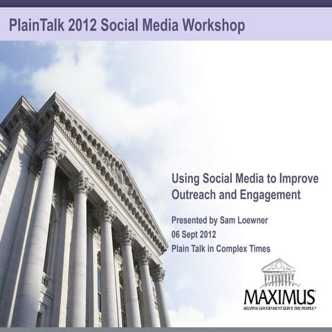 Sam Loewner - Using social media to improve outreach and engagement