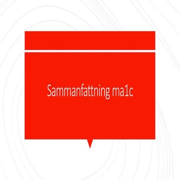Sammanfattning Ma1c