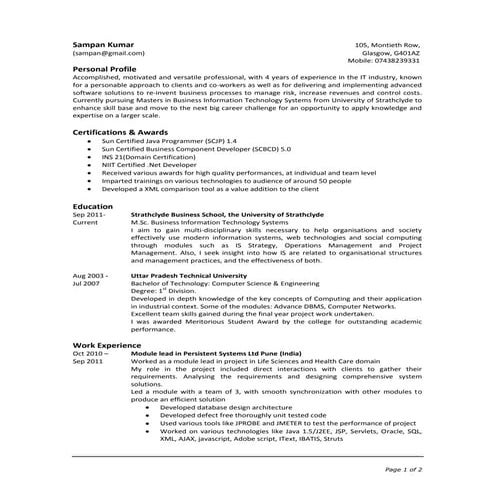 Sampan kumar cv_2011