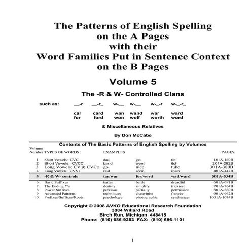 Sample 105-index-patterns-english-spelling-volume-05 | PDF