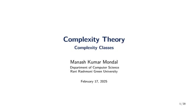 Complexity Class of Algorithm for Beginner