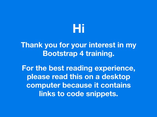 Bootstrap 4 Online Training Course Book Sample
