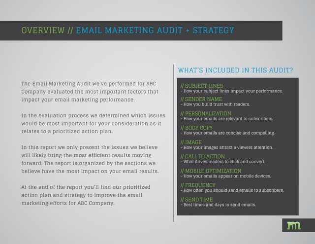 Email Marketing Audit Sample Report