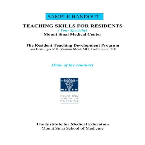 Sample handout-teaching