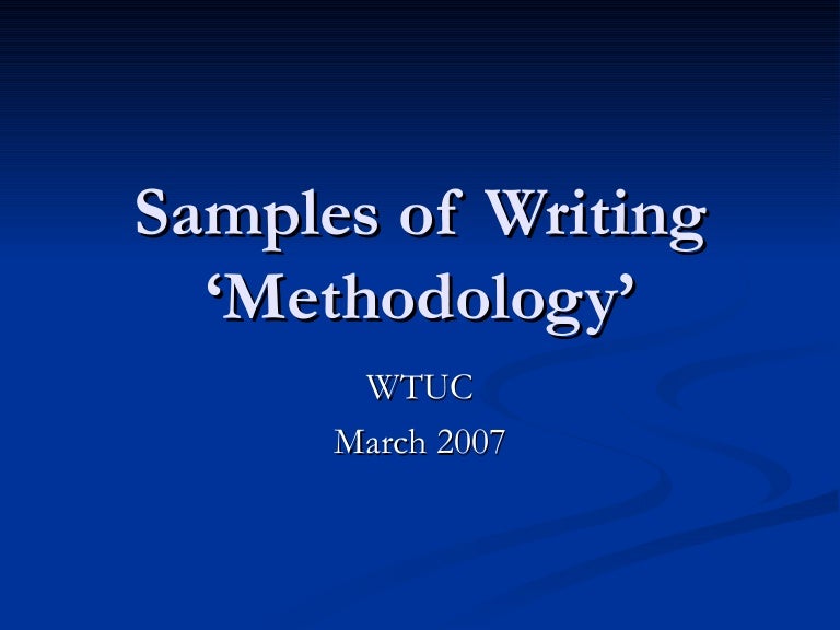 How to write a methodological review