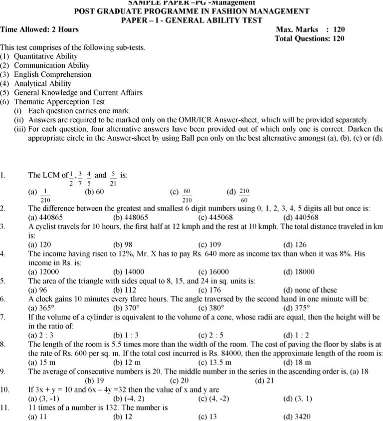 nift entrance sample papers with answers Nift creative ability test sample paper pdf free download.