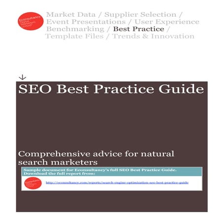 Sample SEO Best Practice Guide