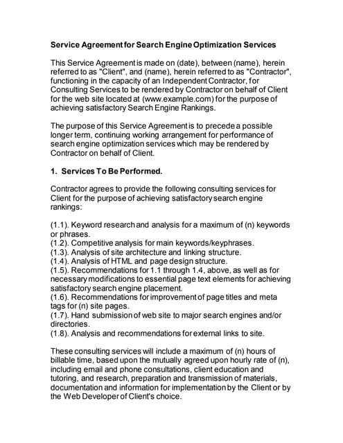 Sample seo-contract | DOC