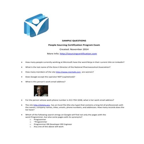 Sample sourcing-questions