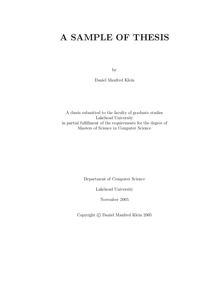 Sample thesis topics computer science