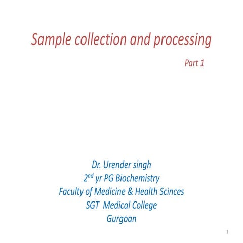 Sample collection and processig