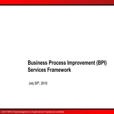 Process Improvement Framework
