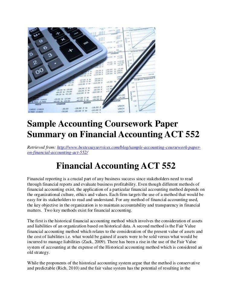 related coursework for accounting