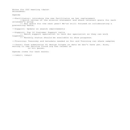 Sample agenda for a Content Collaboration Council meeting