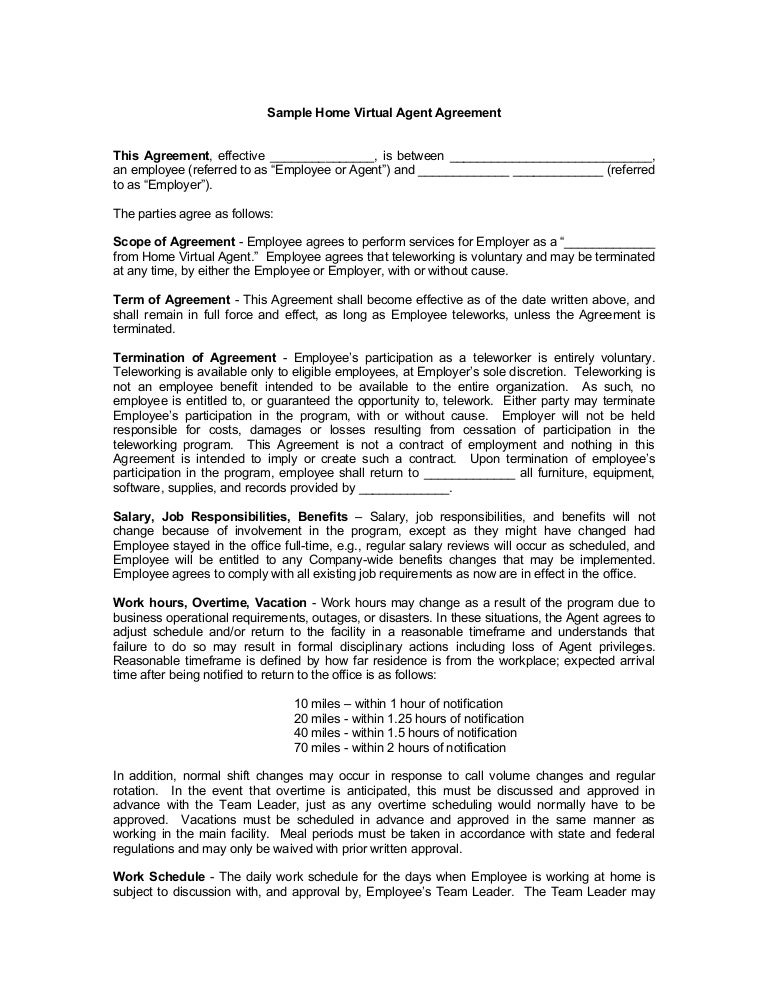 Sample Agent Agreement