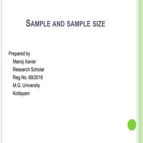 Sample and sample size