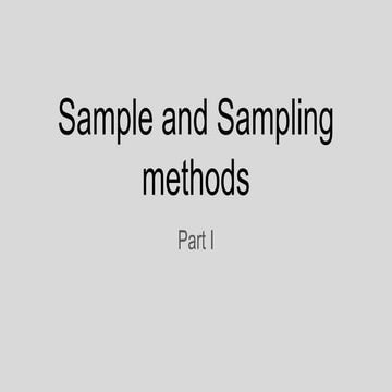 Sample and sampling methods 