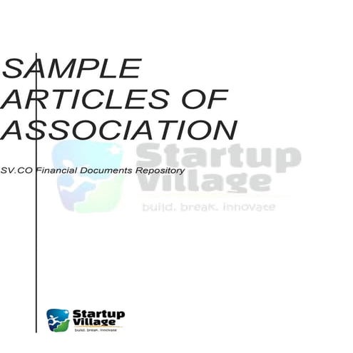 Sample Articles of Association