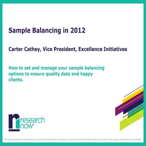 April Webinar: Sample Balancing in 2012