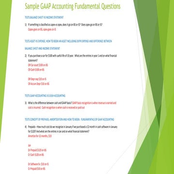Sample basic gaap fundamental questions