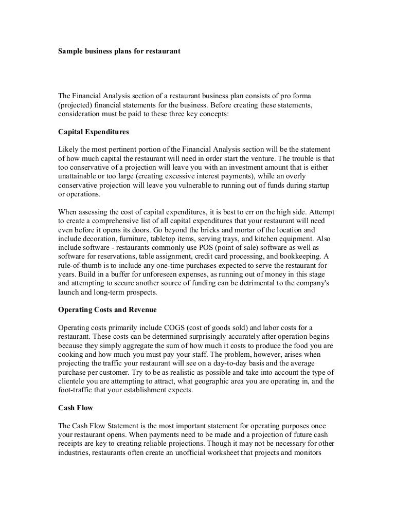 Restaurant business proposal pdf image