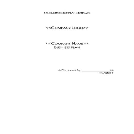 Sample business plan template