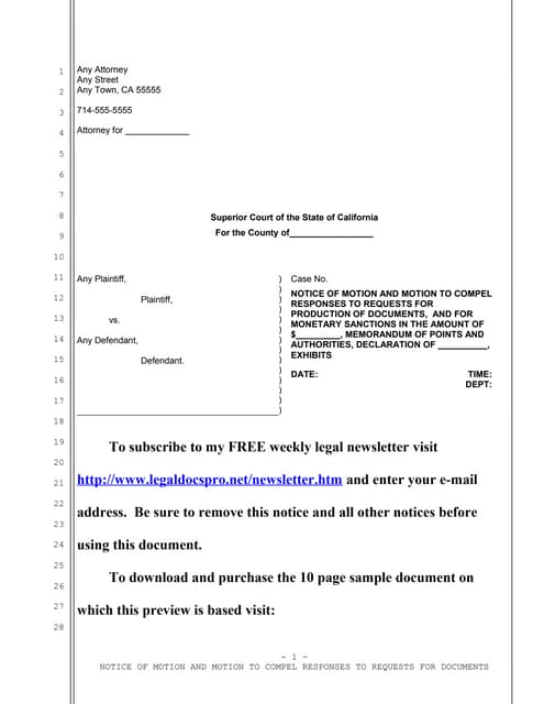 Sample California declaration | DOC