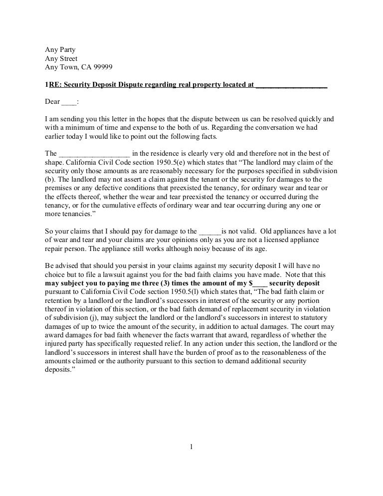 Security Deposit Refund Letter Sample from cdn.slidesharecdn.com