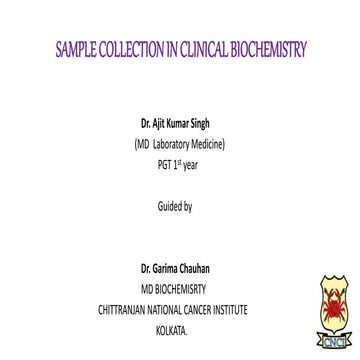 sample collection in clinical biochemistry