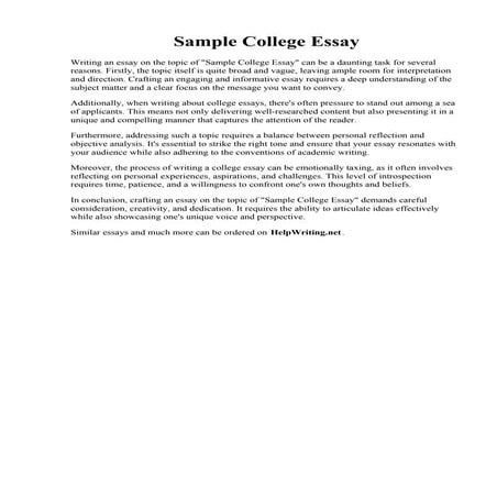 Sample College Essay pdf