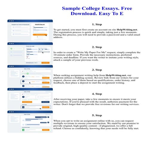 Sample College Essays. Free Download. Easy To E