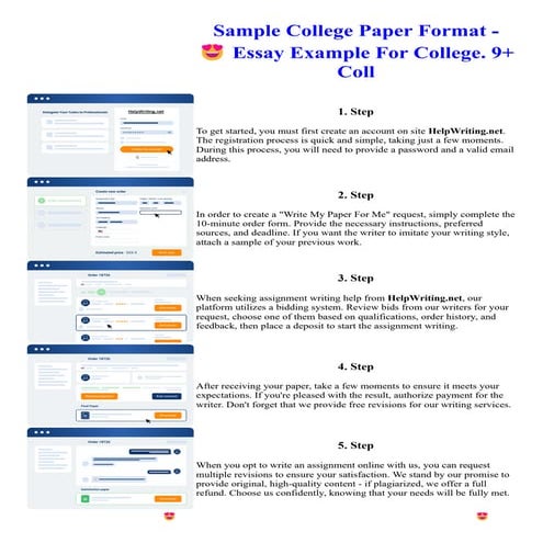 Sample College Paper Format - Essay Example For College. 9 Coll