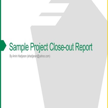 Sample Contract Close-out Report