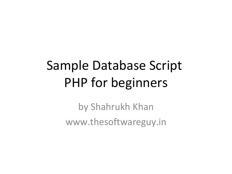 Sample database script image.