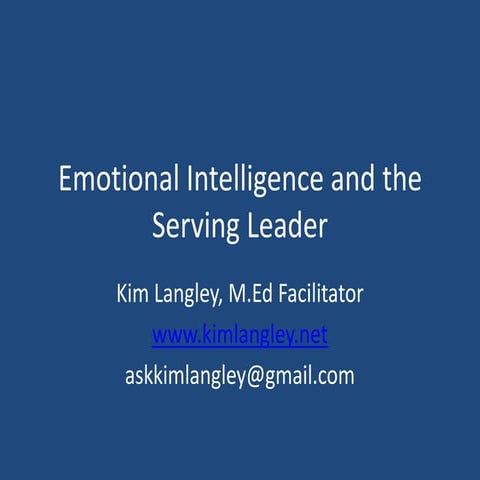 Sample emotional intelligence for serving leaders 17 slides
