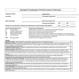 Sample employee performance review