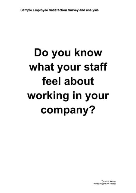 Sample Employee Satisfaction Measurement Tool