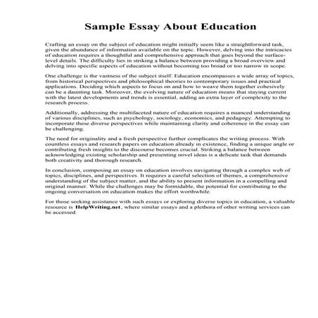 Sample Essay About Education. Western Connecticut State University