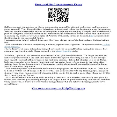 Self Introduction Essay Sample